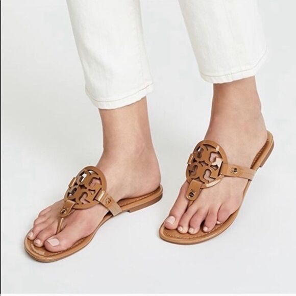 Tory Burch Miller Sandal Patent Leather Sandals - Picture 1 of 9
